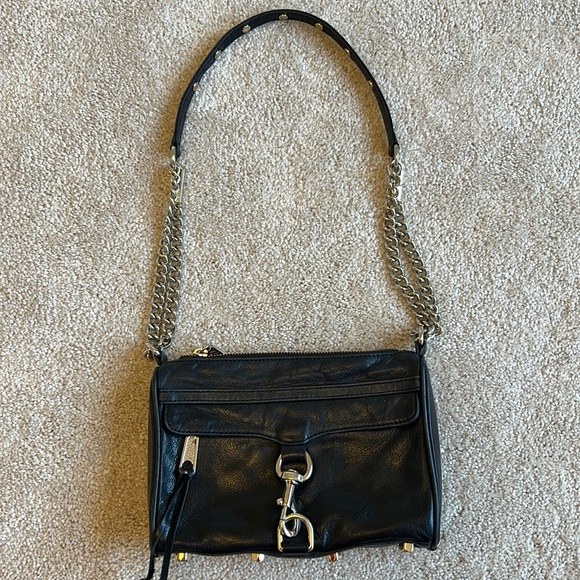 Rebecca Minkoff Bags Rebecca Minkoff Black Leather Studded Crossbody Small Shoulder Bag